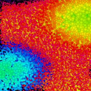 three.js WebGL - BufferGeometry(缓冲几何体) - 实例化粒子系统 - 广告牌效果 - 动态颜色