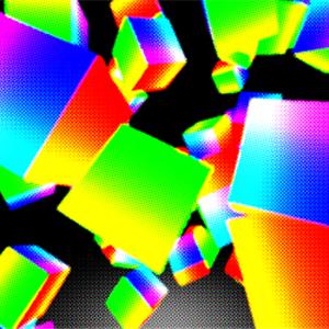 Three.js WebGL - RGB半色调后期处理效果